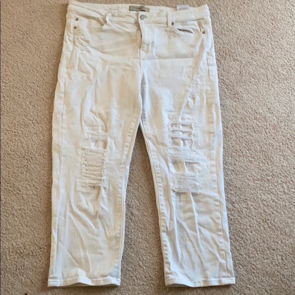 Liverpool Jeans Crop Boyfriend Ripped size 14